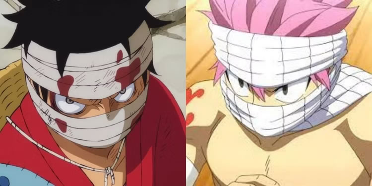 Fairy-Tails-Natsu-and-One-Pieces-Luffy-With-Bandages