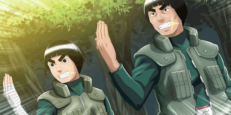 Rock-Lee-and-Might-Guy-flashing-their-classic-grins