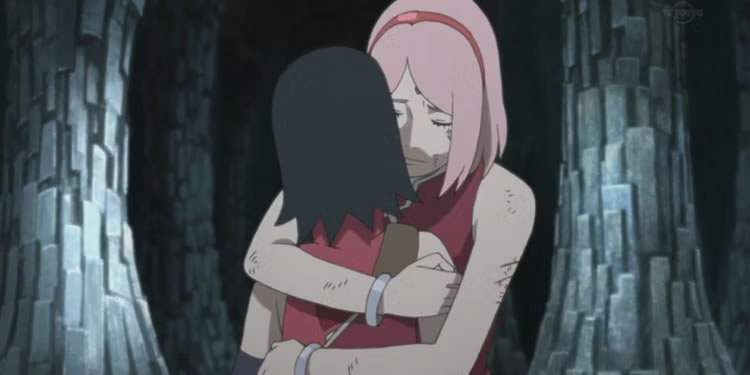 Sakura-hugging-Sarada